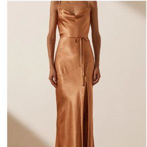Shona Joy - LA LUNE BIAS COWL MAXI DRESS - COPPER